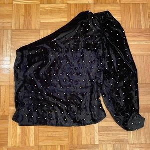 ASOS One-Shoulder Black Blouse perfect for parties with sequin detailing